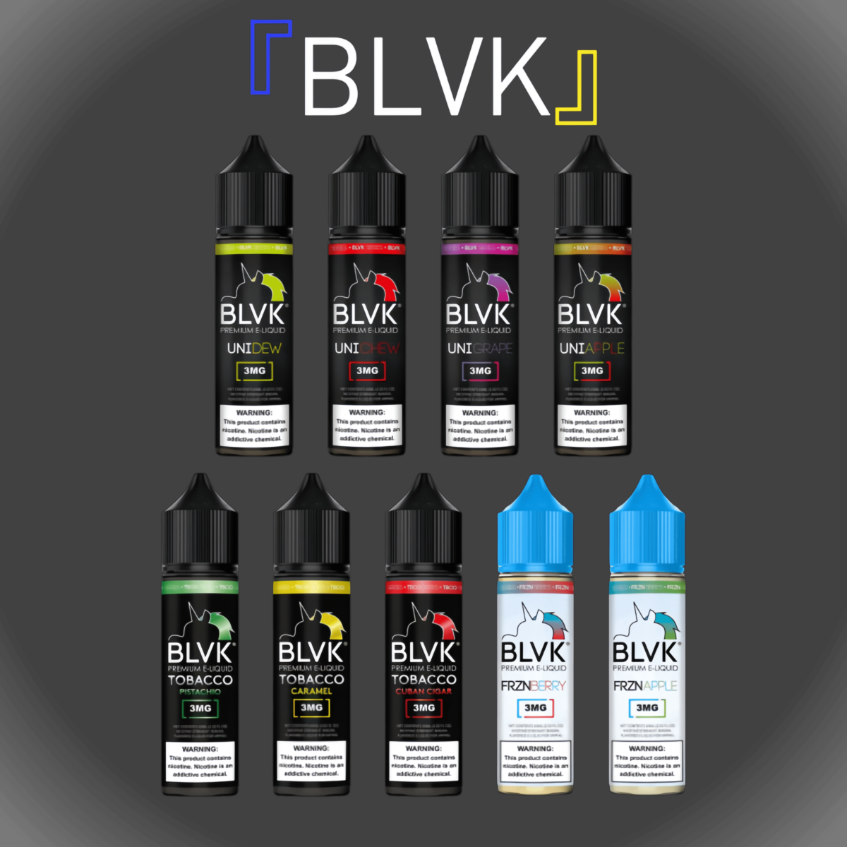 【60ml大煙油】美國BLVK 煙油 獨角獸 3mg 電子菸油蒸氣 台灣電子煙批發 711到付